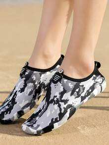 Camo Print Letter Patch Decor Creek Shoes - Multicolor - View 4