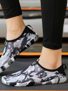 Camo Print Letter Patch Decor Creek Shoes - Multicolor - View 5