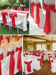 5入組純色椅子裝飾帶，桌椅裝飾，椅帶 - 紅色 - 查看 6