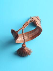 流蘇裝飾手環 - 棕色 - 查看 3