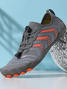 Letter Graphic Drawstring Design Creek Shoes - Dark Grey - View 2