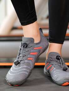 Letter Graphic Drawstring Design Creek Shoes - Dark Grey - View 6