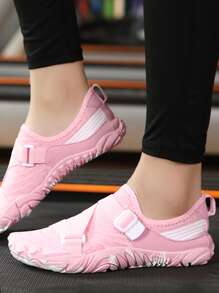 Striped Pattern Buckle Decor Creek Shoes - Pink - View 4