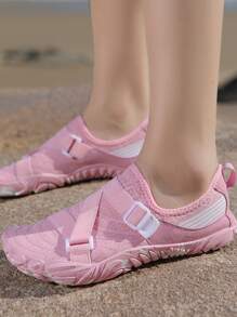 Striped Pattern Buckle Decor Creek Shoes - Pink - View 5