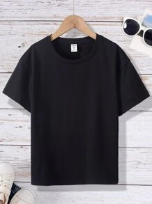 Boys Slogan Graphic Drop Shoulder Tee - Black - View 2