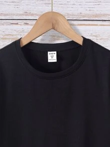 Boys Slogan Graphic Drop Shoulder Tee - Black - View 4