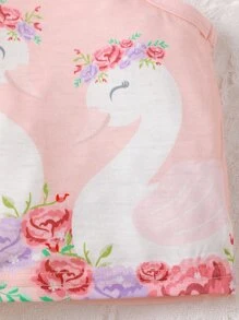 Baby Swan & Floral Print Cami Top - Pink - View 6
