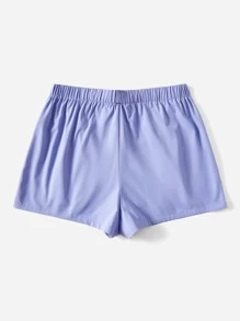 SHEIN LUNE Quần Short kích thước lớn Xếp li Dây kéo màu trơn Giải trí - Màu tím  Violet - Xem 3