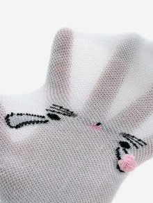 Toddler Girls Rabbit Pattern Tights - White - View 5