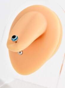 Evil Eye Decor Tongue Barbell Ring - Multicolor - View 1