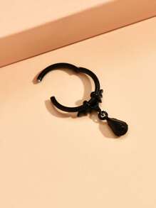 簡約風不銹鋼水鑽和翅膀裝飾鼻環適合女士和女孩 - 彩色 - 查看 2