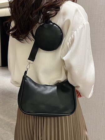 Bolso De Hombro Minimalista Con Monedero, Bolso Para Mujeres Con Monedero Pequeño