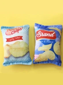 1pc Random Potato Chip Design Pet Plush Toy - Multicolor - View 1