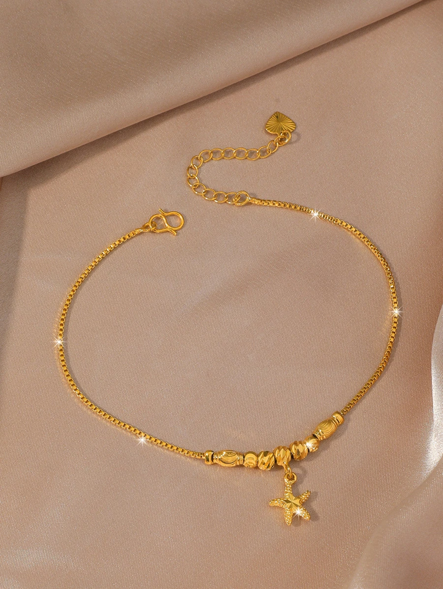 海星吊墜腳錬 - 金黃色 - 查看 1