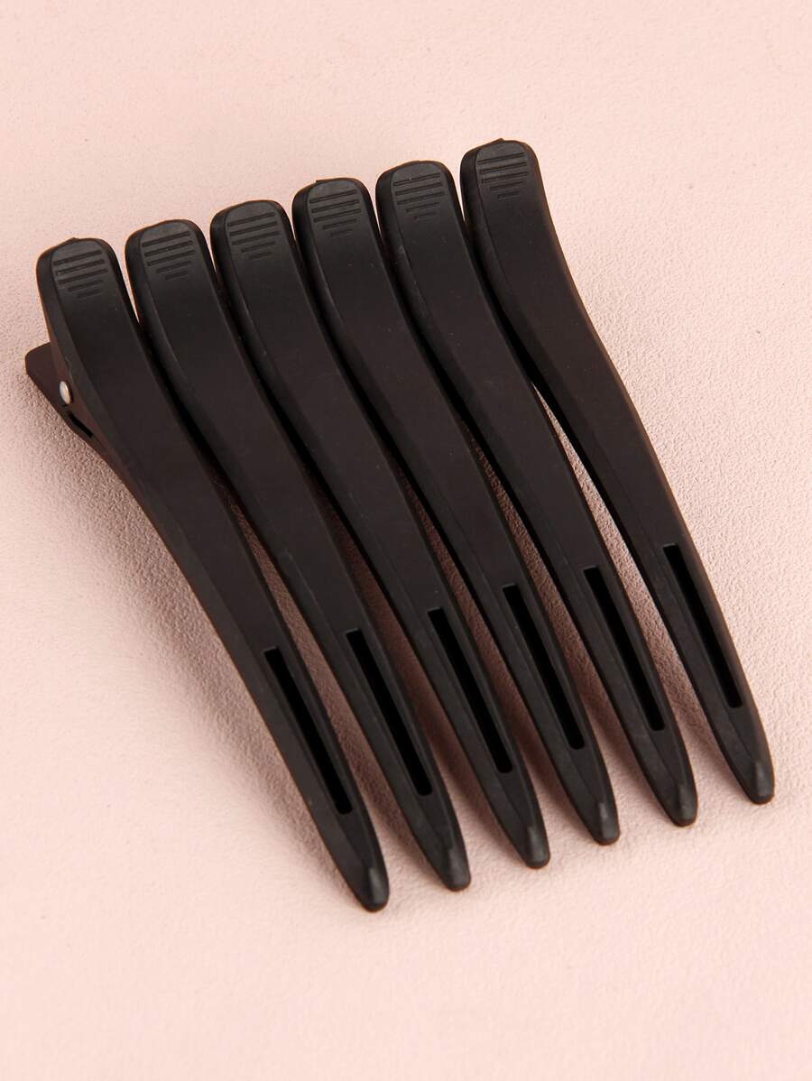 6入組沙龍髮夾,頭髮造型夾子分段夾子美髮沙龍 - 黑色 - 查看 1