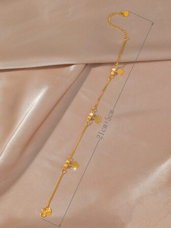 1 יחידה צמיד פרינג' מתכוונן מצופה זהב, מתאים לנשים ללבוש יומיומי ומתנות לפסטיבל