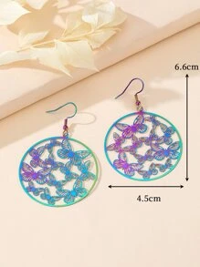 Bông tai thả hình bướm trang trí hình ba chiều - Nhiều màu - Xem 4