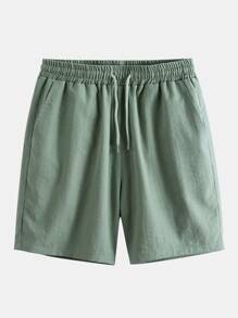 Manfinity Homme Bộ hai mảnh Nam Dây kéo Túi Nút phía trước màu trơn Giải trí - Màu xanh Bạc hà - Xem 5