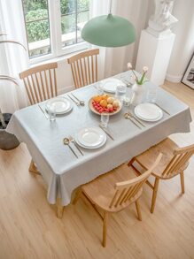 1 cái Khăn trải bàn không thấm nước viền sò điệp màu xám - Xám - Xem 1