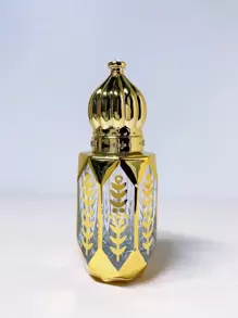 1pc Classic 6Ml Golden Wheat Ears Pattern Roller Ball Test Essential Glass Oil Bottle Empty Perfume Refillable Liquid Container Makeup Tools - Gold - View 1