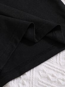 Chicas Vestido de tirantes unicolor con lazo delantero - Negro - Ver 5