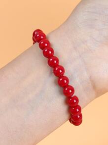 Vòng tay đính cườm tối giản - Đỏ - Xem 2