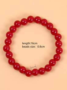 Vòng tay đính cườm tối giản - Đỏ - Xem 4