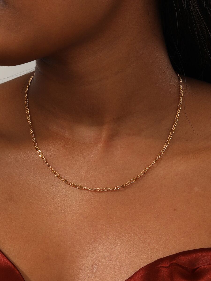 Minimalist Chain Necklace - Yellow Gold - View 1