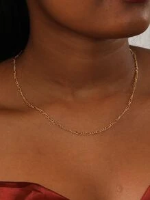 Minimalist Chain Necklace - Yellow Gold - View 3