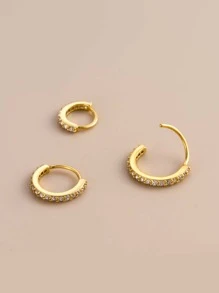 3入組/套受歡迎方晶鋯石裝飾鼻環銅簡約風和時髦適合女士和女孩中性