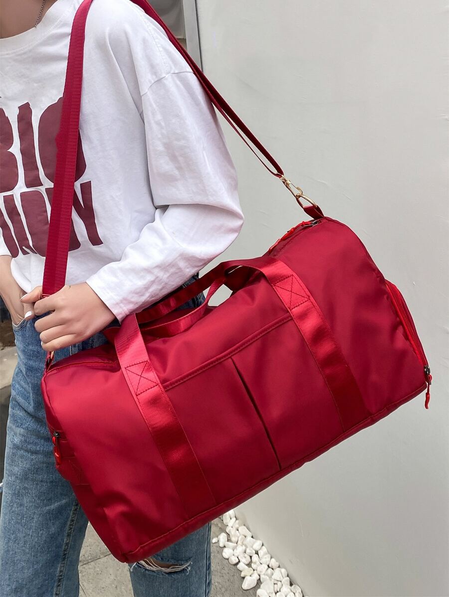 Large Capacity Travel Bag - Burgundy - View 1