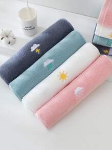 1入組雲朵刺繡面巾適合日常生活極簡面料面巾四季皆宜