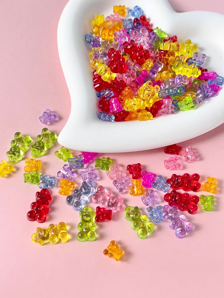 1pack Random Cartoon Bear Shaped DIY Jewelry Accessory Set - Multicolor - View 1