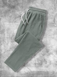 Manfinity Homme Men Pocket Patched Polo Shirt & Drawstring Waist Pants - Army Green - View 3