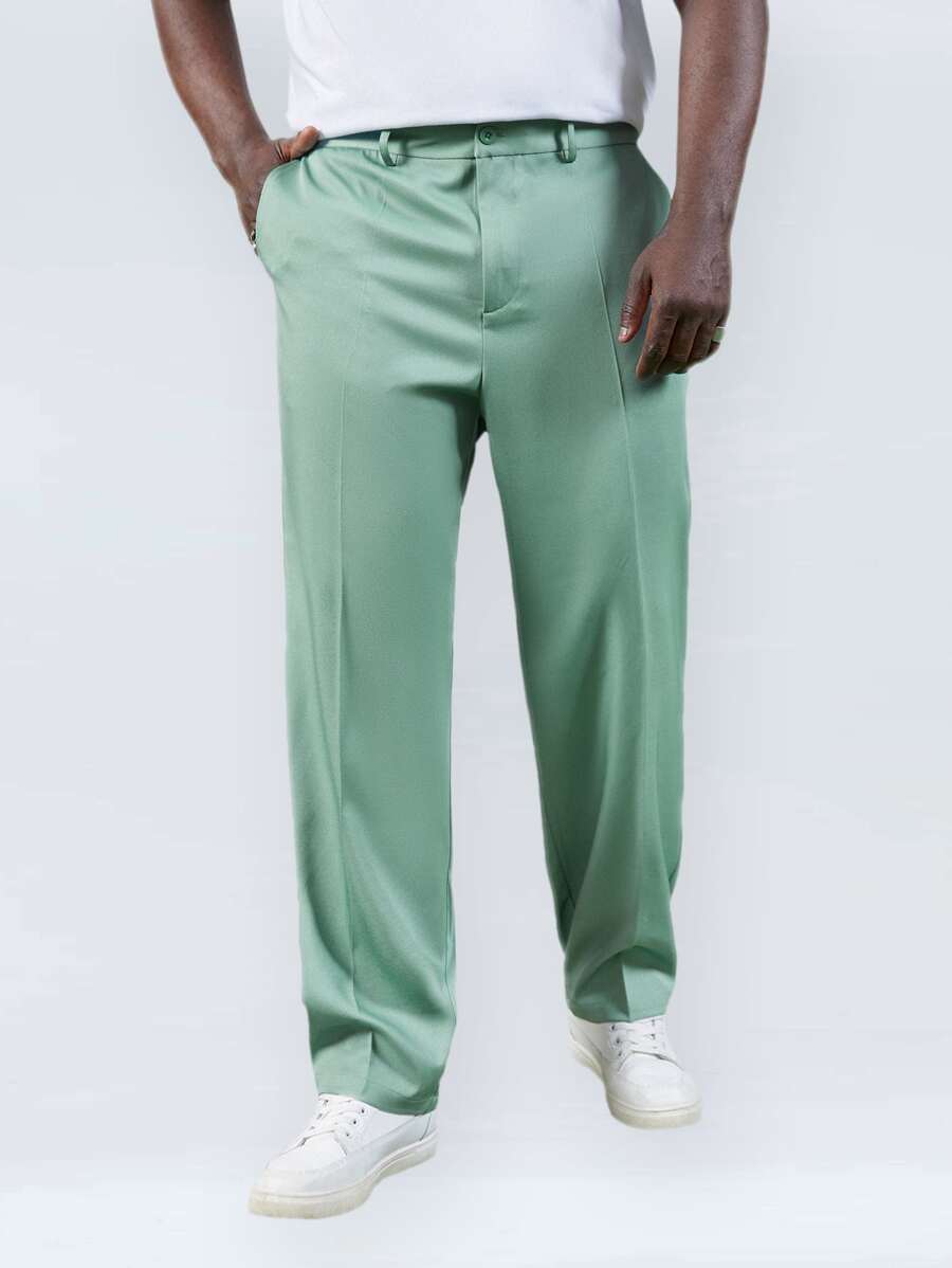 EASEVO Men Solid Slant Pocket Suit Trousers - Mint Green - View 1