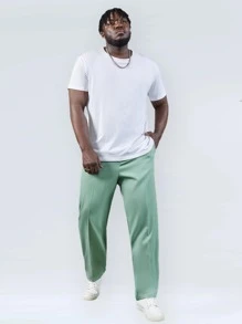 EASEVO Men Solid Slant Pocket Suit Trousers - Mint Green - View 5