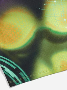 SHEIN ICON 身體熱成像印花撞色滾邊短款背心 - 彩色 - 查看 3