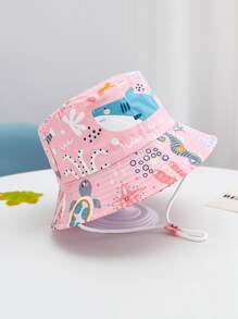 Toddler Girls Cartoon Graphic Bucket Hat