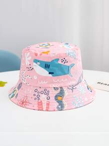 Toddler Girls Cartoon Graphic Bucket Hat
