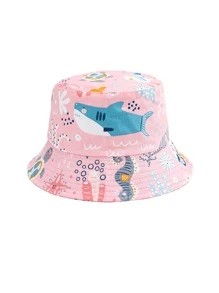Toddler Girls Cartoon Graphic Bucket Hat