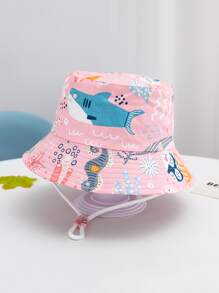 Toddler Girls Cartoon Graphic Bucket Hat