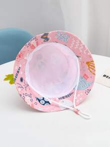 Toddler Girls Cartoon Graphic Bucket Hat