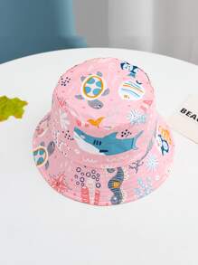 Toddler Girls Cartoon Graphic Bucket Hat