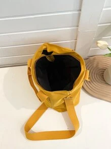 Geantă pătrată cu dublu mâner portocaliu neon