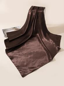 1pc Solid Minimalist Bandana Fashionable Neckerchief Classic Square Scarf For Daily Life Bandana,Hair Band,Head Band Ideal For Dressing Up Your Look - Coffee Brown - View 2