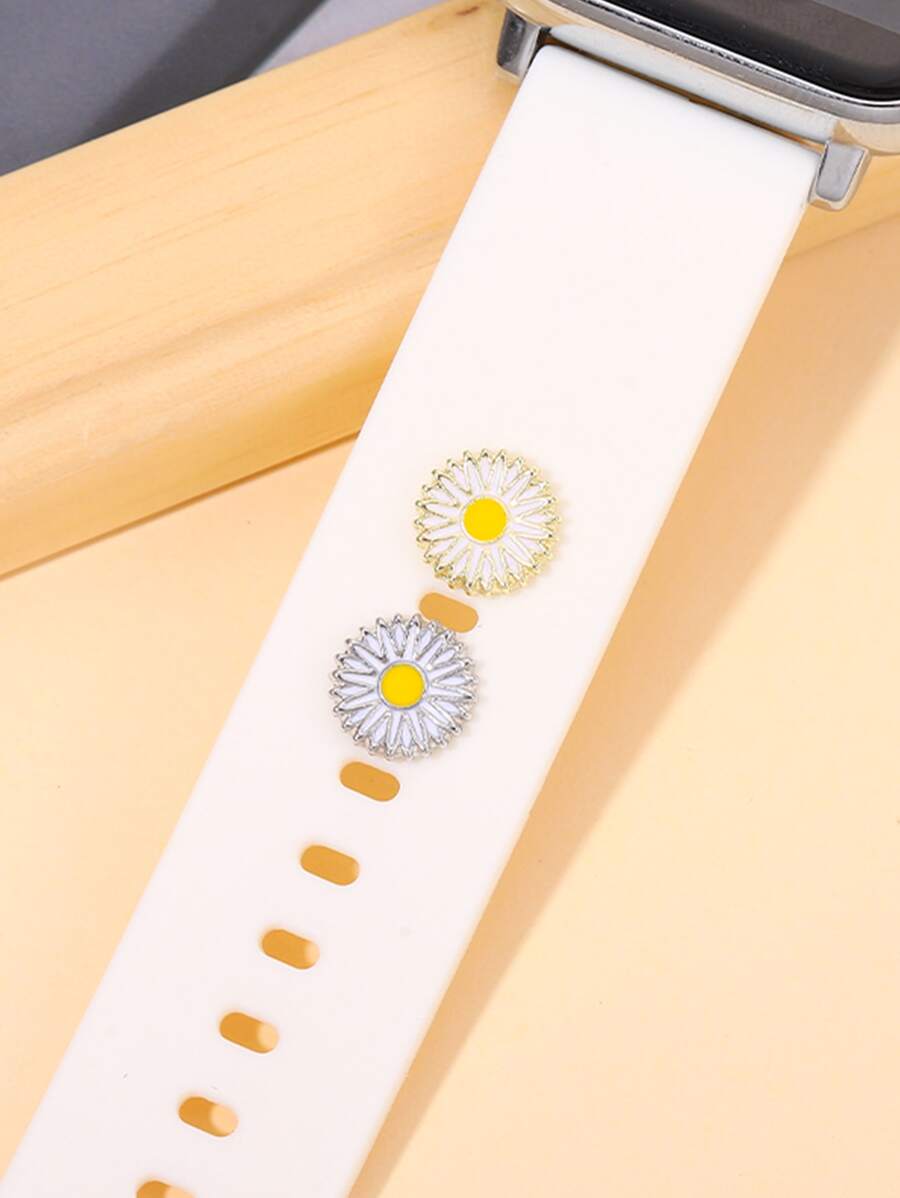 1pc Random Color Flower Design Watchband Decoration - Multicolor - View 1
