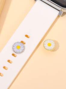1pc Random Color Flower Design Watchband Decoration - Multicolor - View 4