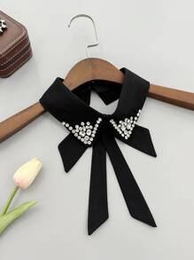 Rhinestone trang trí cổ áo Dickey - màu đen - Xem 1