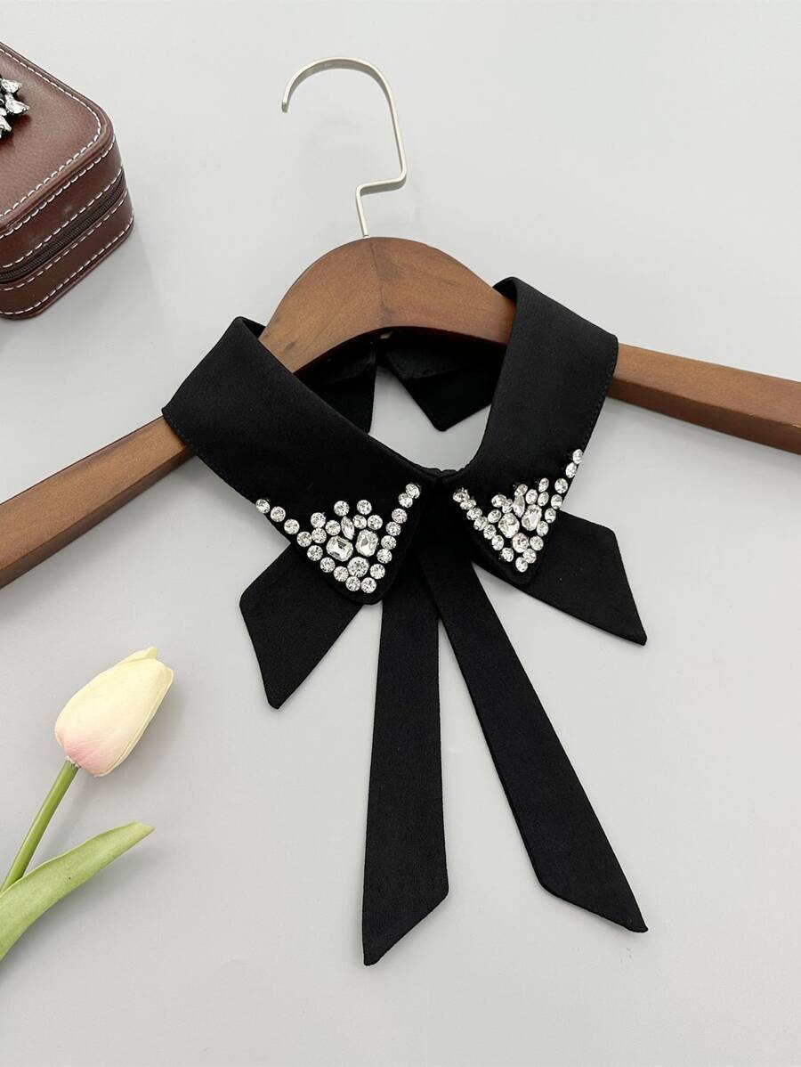 Rhinestone trang trí cổ áo Dickey - màu đen - Xem 1