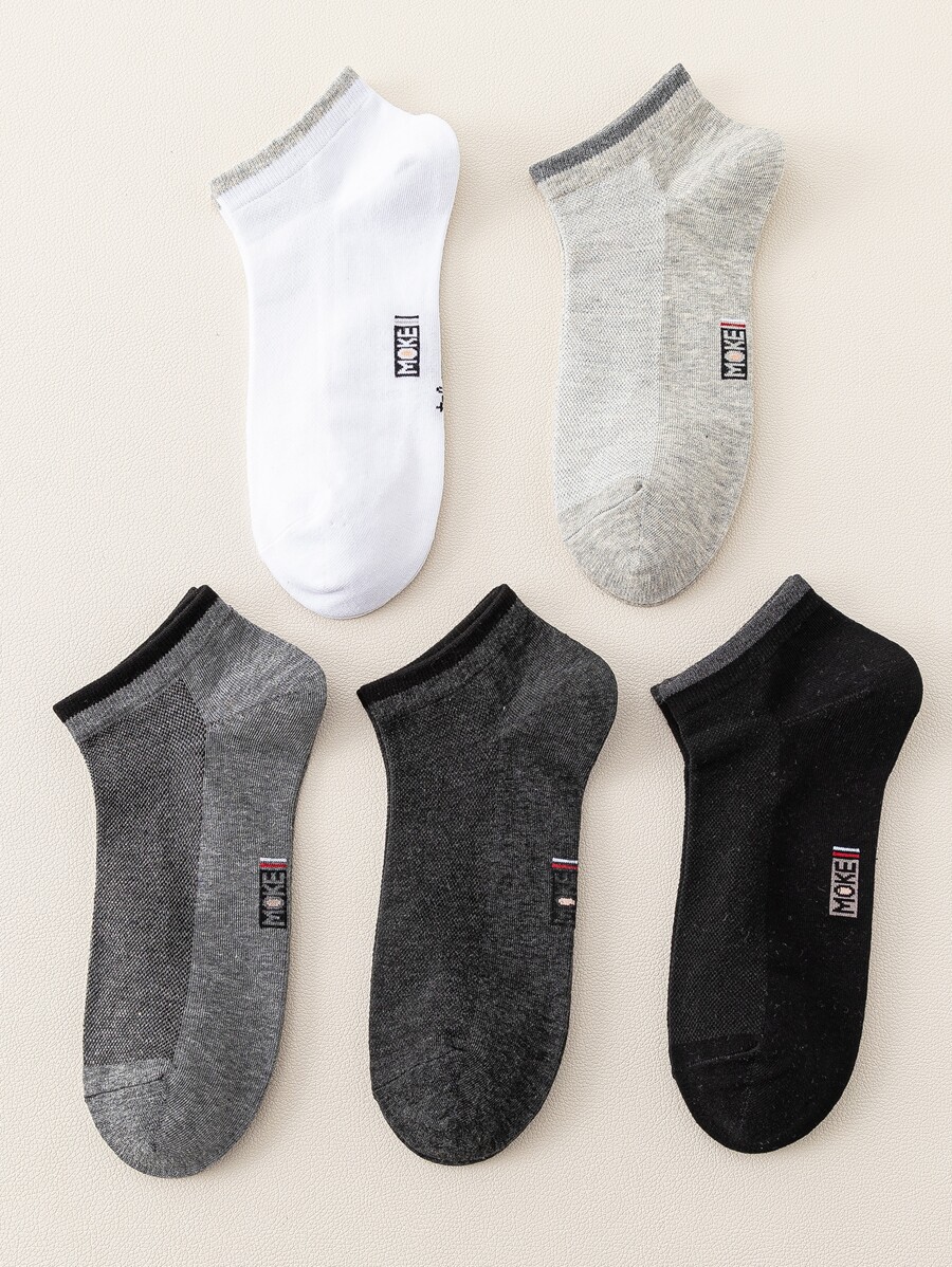 5 đôi Vớ mắt cá chân hình chữ cái cho nam - Nhiều màu - Xem 1